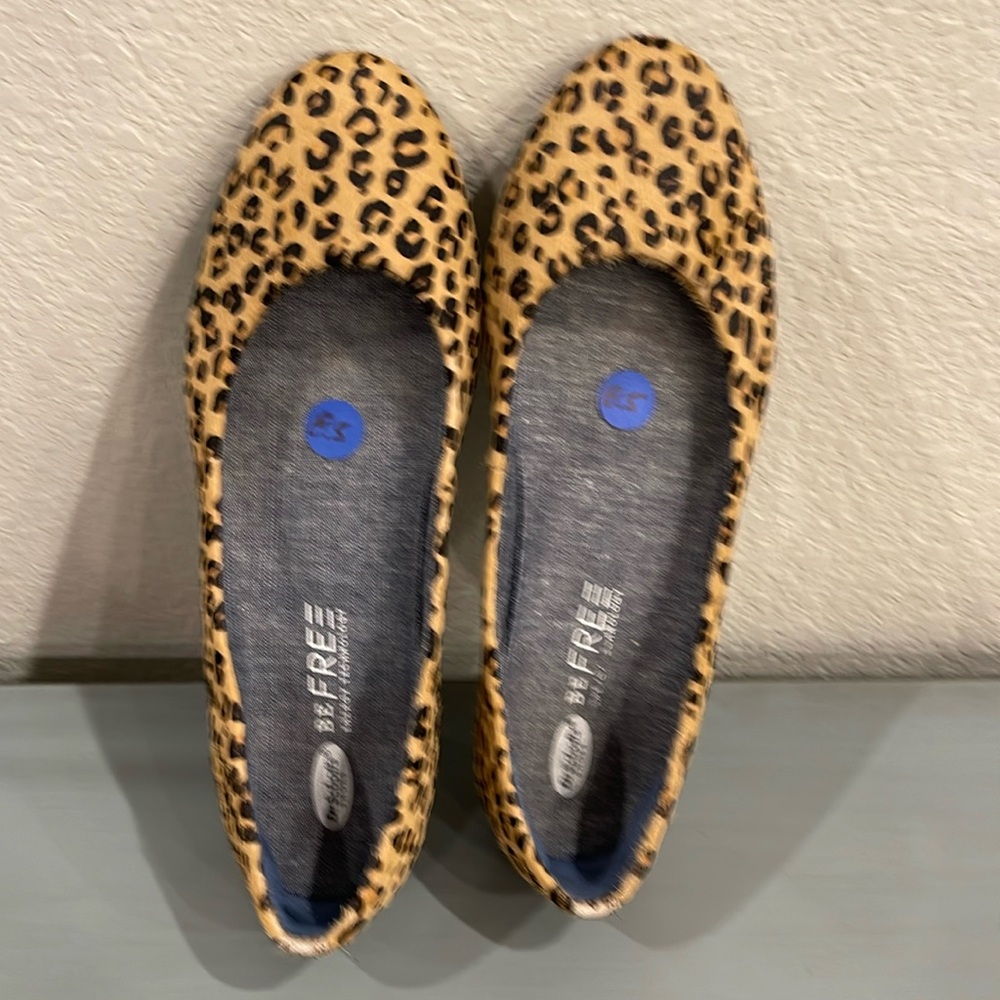 Dr.Scholl’s slip on animal print shoes.